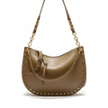 Sac hobo beige avec clous dorés